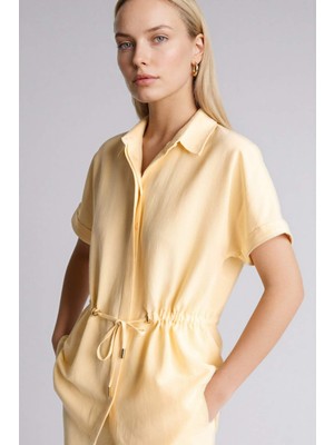 DeFacto Regular Fit Polo Yaka Keten Karışımlı Kısa Kollu Gömlek H1445AX26SM