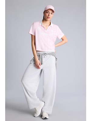 DeFacto Barrel Fit Cepli Standart Paça Standart Boy Sweatshirt Kumaşı Sporcu Pantolon G6234AX26SP