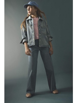 DeFacto Straight Wide Jean Pantolon Kız Çocuk G4654A826SM