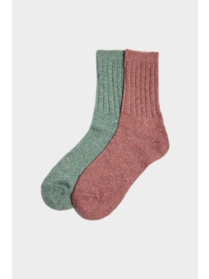 DeFacto Kadın 2'li Yün Kışlık Çorap H1505AXNS