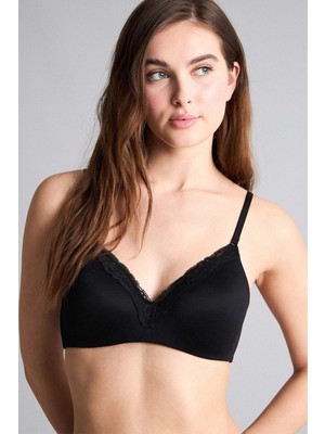 DeFacto Dantel Detaylı Saten Kaplı Pedli Balensiz Tişört Bra G4698AX25WN