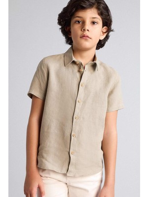 DeFacto %100 Keten Gömlek Erkek Çocuk G5006A826SM