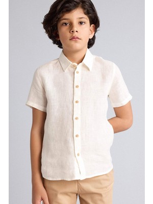 DeFacto %100 Keten Gömlek Erkek Çocuk G5006A826SM