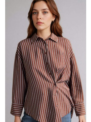 DeFacto Relax Fit Çizgili Gömlek Tunik C5629AX26SP