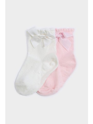 DeFacto Kız Bebek Kaydırmaz Taban 2'li Pamuklu Uzun Çorap C9089A5NS