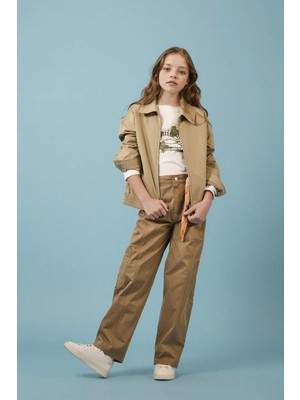 DeFacto Baggy Fit Gabardin Pantolon Kız Çocuk H1949A826SM
