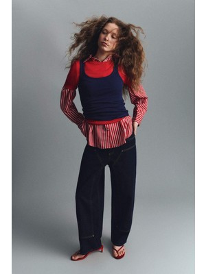 DeFacto %100 Pamuk Barrel Fit Yüksek Bel Jean Pantolon G1406AX26SP