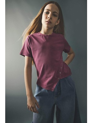 DeFacto Penye Tişört Kız Çocuk H1082A826SM