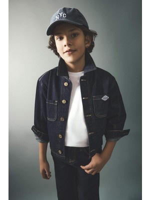 DeFacto Düğmeli Nakışlı Denim Ceket Erkek Çocuk G4378A826SP