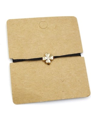 Remstdrk 12'li Paket Yonca Ip Bileklik - Siyah