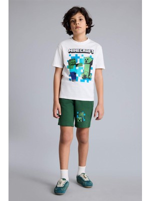 DeFacto Mınecraft Tişört Şort 2'li Takım Erkek Çocuk G6685A826SM
