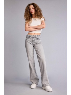 DeFacto Bootcut Düşük Bel Uzun Jean Yıkamalı Pantolon H0137AX26SP