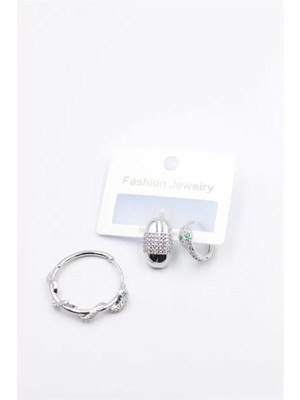 Remstdrk 3'lü Yılan Küpe - Gümüş