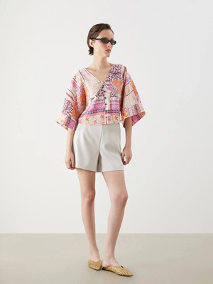 Lc Waikiki Yeni Sezon Beli Fermuarlı Kadın Pileli Şort