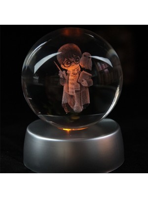 Harry Potter Işıklı Cam Küre moryconcept 8x6 cm Plastik Standlı Zarif Görünüm
