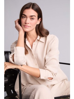 DeFacto Oversize Müslin Uzun Kollu Gömlek H2744AX26SP