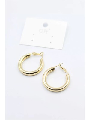 Remstdrk Metal Halka Küpe 2,5cm - Altın