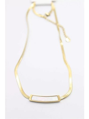 Remstdrk Sedef Italyan Zincir Kolye - Altın