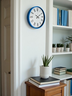 By Nevser 36 cm Mavi Roma Rakamlı Duvar Saati