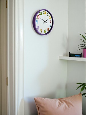 By Nevser 36 cm Mor Çocuk Odası Duvar Saati