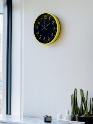 By Nevser 36 cm Sarı Standart Duvar Saati