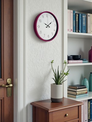 By Nevser 36 cm Pembe Standart Duvar Saati