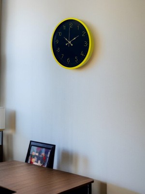 By Nevser 36 cm Sarı Şık Duvar Saati
