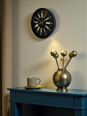By Nevser 36 cm Siyah Modern Duvar Saati