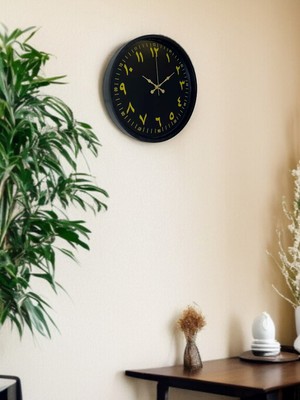 By Nevser 36 cm Siyah Arapça Rakamlı Duvar Saati