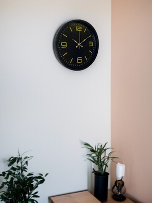 By Nevser 36 cm Siyah Modern Duvar Saati