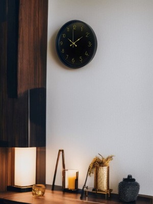 By Nevser 36 cm Siyah Asil Duvar Saati