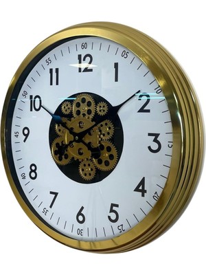 By Nevser Klasik Gold 60 cm Çarklı Duvar Saati