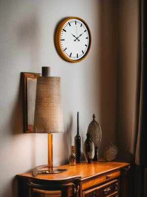 By Nevser 36 cm Turuncu Sade Şık Duvar Saati