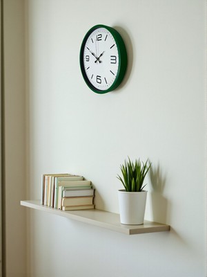 By Nevser 36 cm Yeşil Modern Dekoratif Duvar Saati