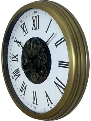 By Nevser Roma Elegance Eskitme 60 cm Çarklı Duvar Saati