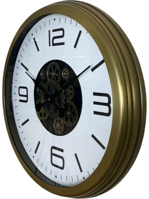 By Nevser Bronze Motion 60 cm Çarklı Duvar Saati
