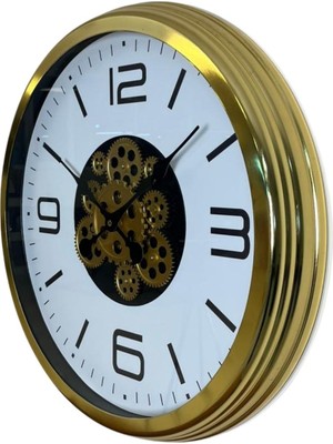 By Nevser Modern Prestige Gold 60 cm Çarklı Duvar Saati