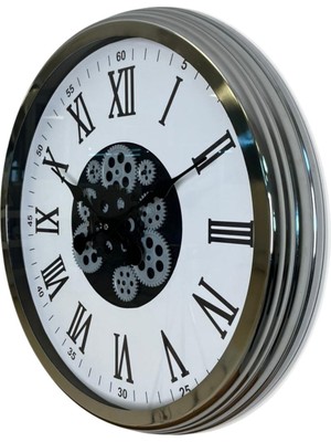 By Nevser Krom Roma Rakamlı 60 cm Çarklı Duvar Saati