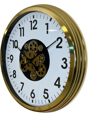 By Nevser Gold Standart 60 cm Çarklı Duvar Saati