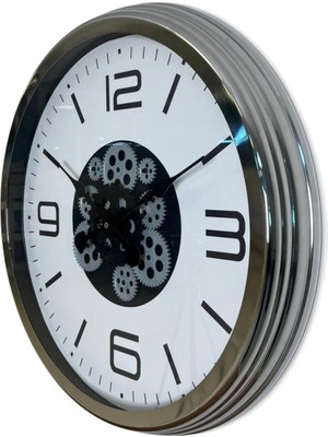 By Nevser Krom Modern 60 cm Çarklı Duvar Saati