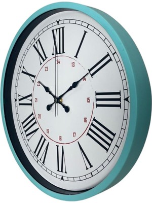 By Nevser Turkuaz 36 cm Dekoratif Duvar Saati