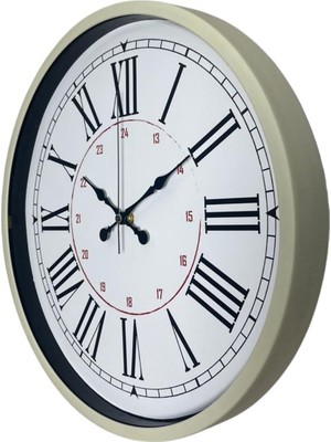 By Nevser Krem 36 cm Dekoratif Modern Duvar Saati