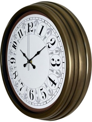By Nevser Eskitme Motifli 40 cm Metal Duvar Saati