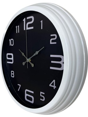 By Nevser Beyaz 40 cm Metal Modern Duvar Saati