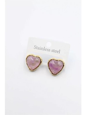 Remstdrk Kalp Küpe - Mor