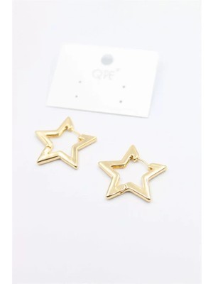 Remstdrk Metal Yıldız Küpe - Altın