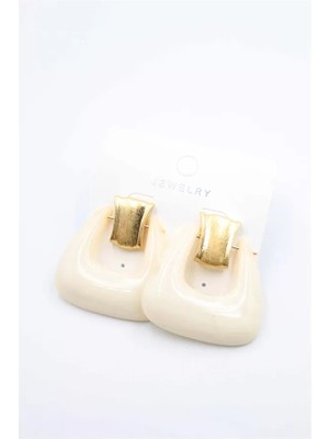 Remstdrk Çanta Küpe - Krem