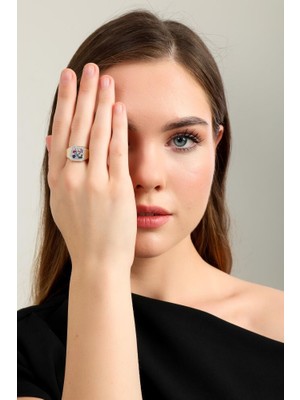 Sembol Gold 14 Ayar Altın Çok Renkli Taşlı Kadın Yüzük – Özel Tasarım & Şık Model