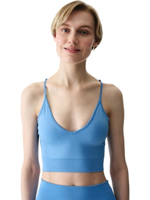 Penti Mavi Seamless Dikişsiz Çıkarılabilir Pedli Askı Detaylı Spor Sütyeni