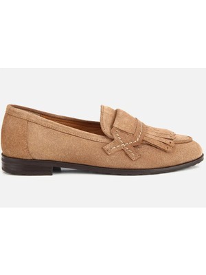 Hotiç 01AYH321360A450 KADIN Süet Deri Vizon Püskül Detaylı Klasik Loafer